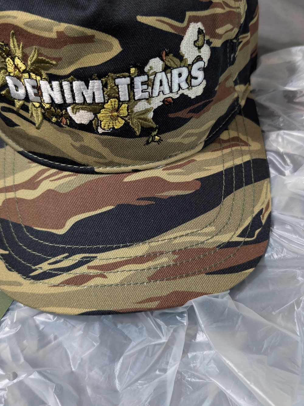 Denim Tears Camouflage Floral Embroidered Cap - Multi
